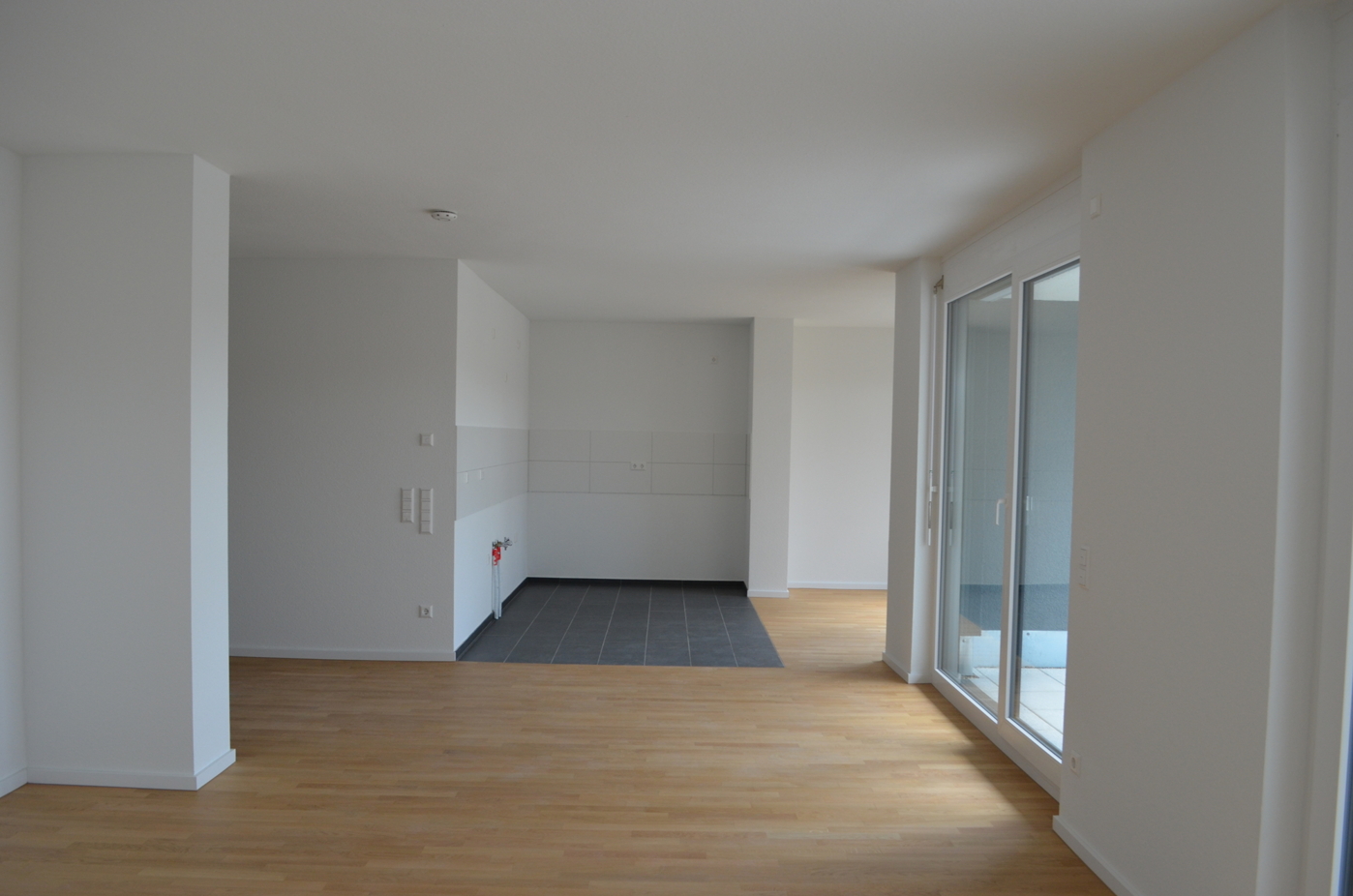 Wohn-Esszimmer mit offener Küche