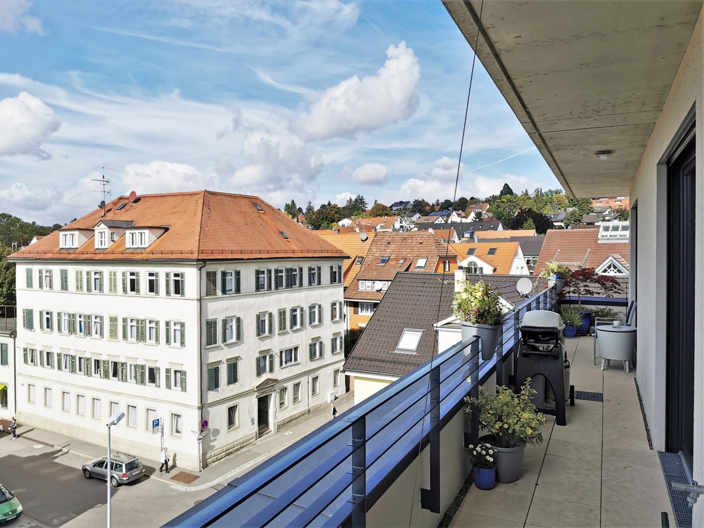 Terrasse Blick nach Nordwesten