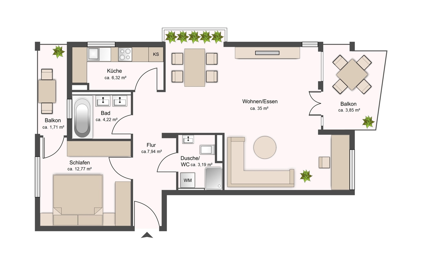 Grundriss Wohnung