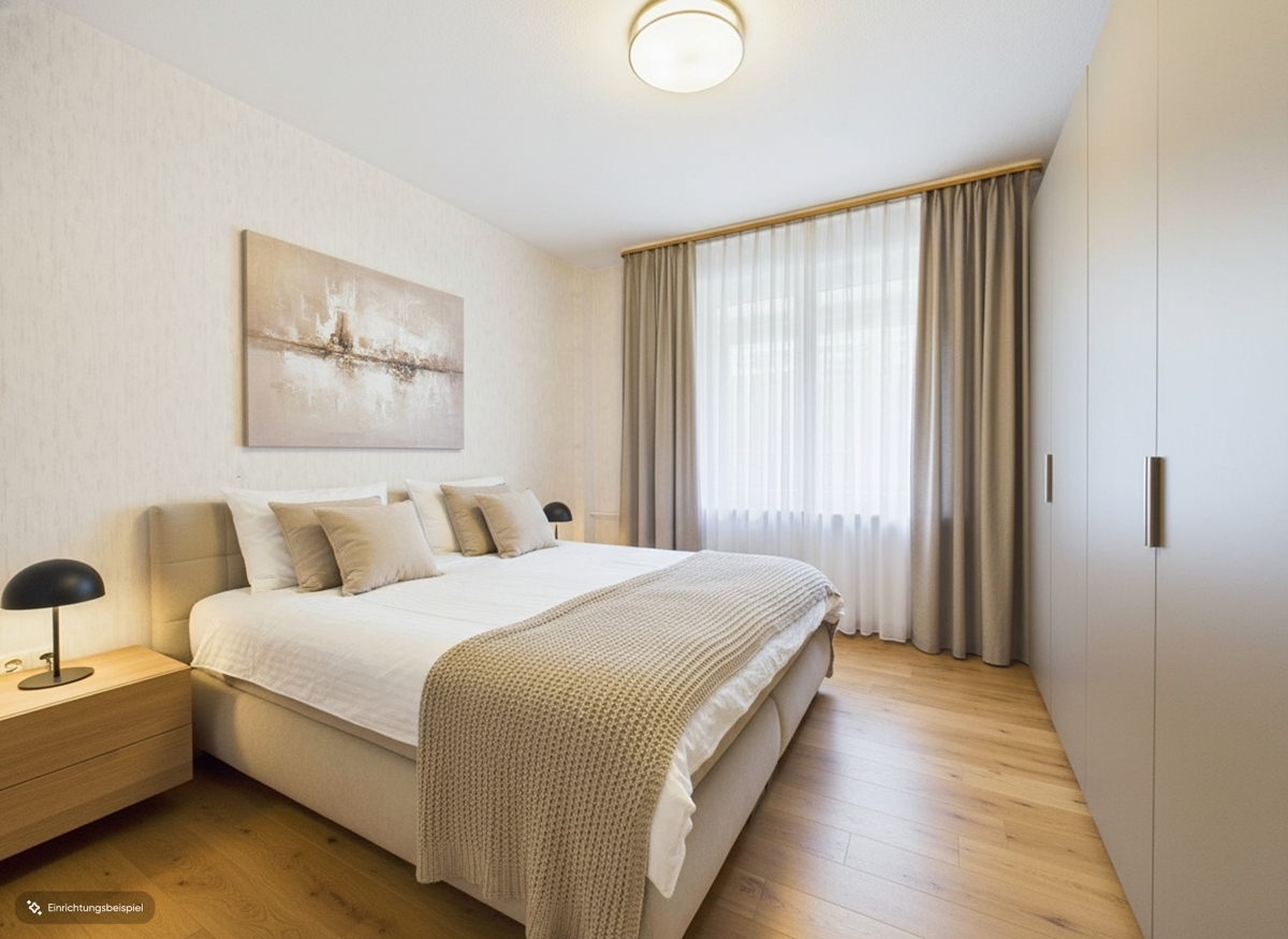 Schlafzimmer Ansicht 1 digital eingerichtet