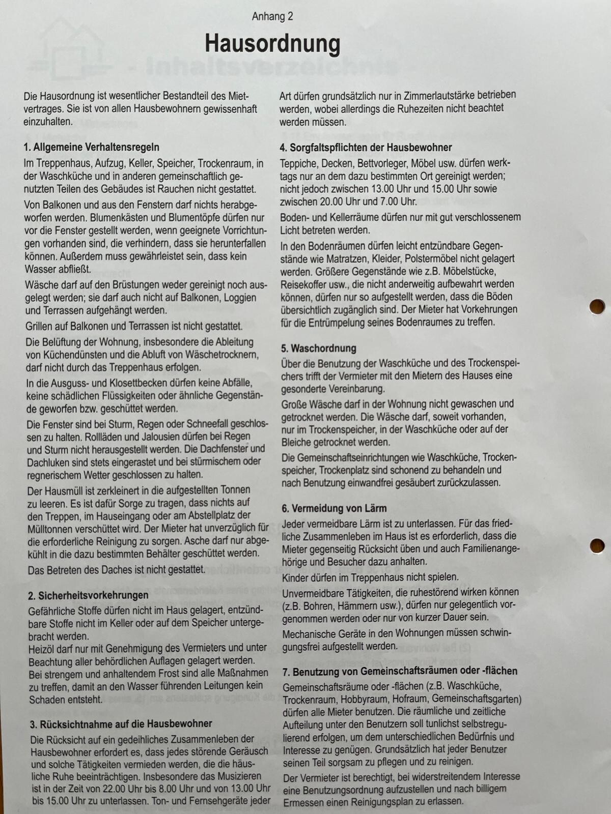 Hausordnung