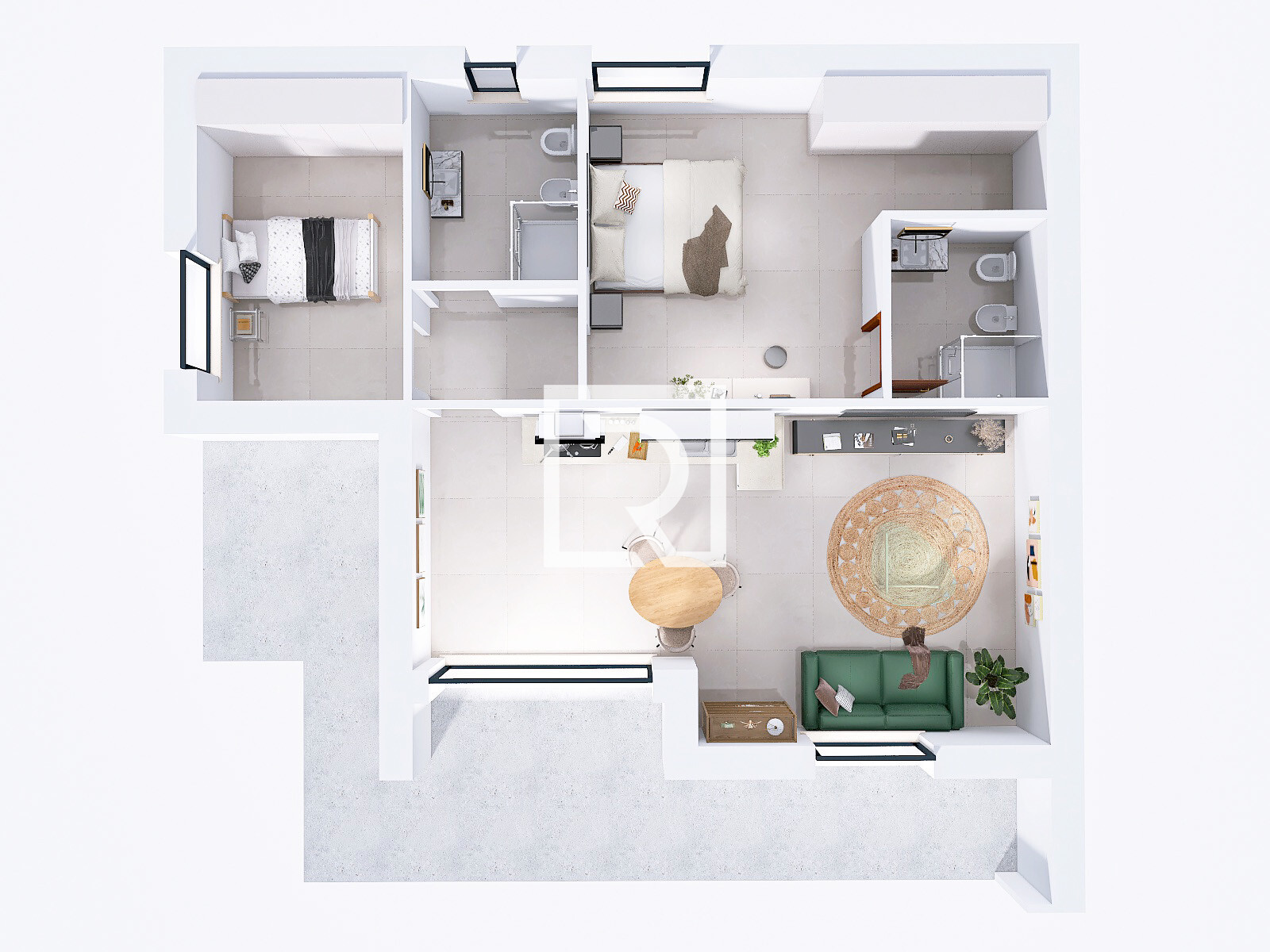 RENDER INTERNI PIANO TERRA
