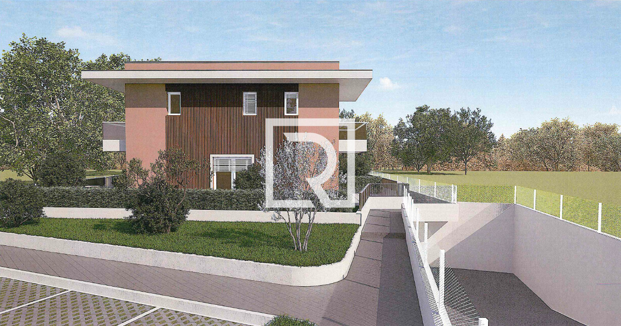 lato altra villetta di testa render giardino