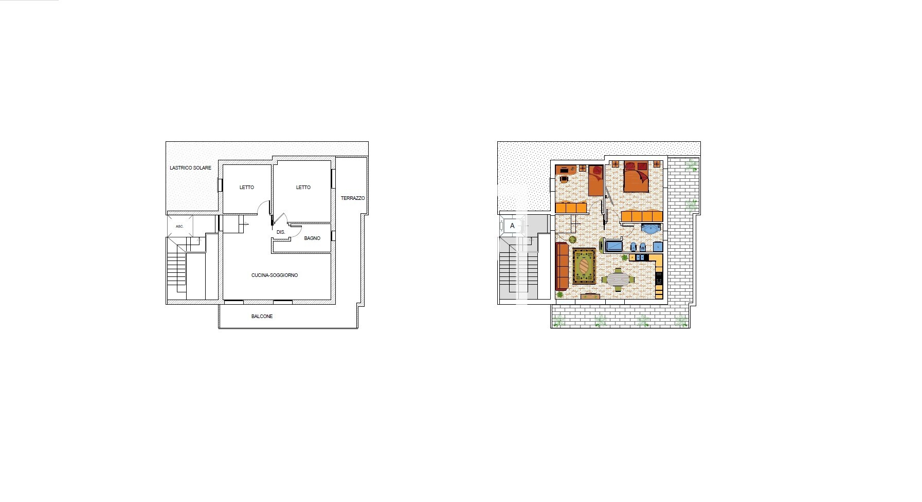 Piantina e arredamento