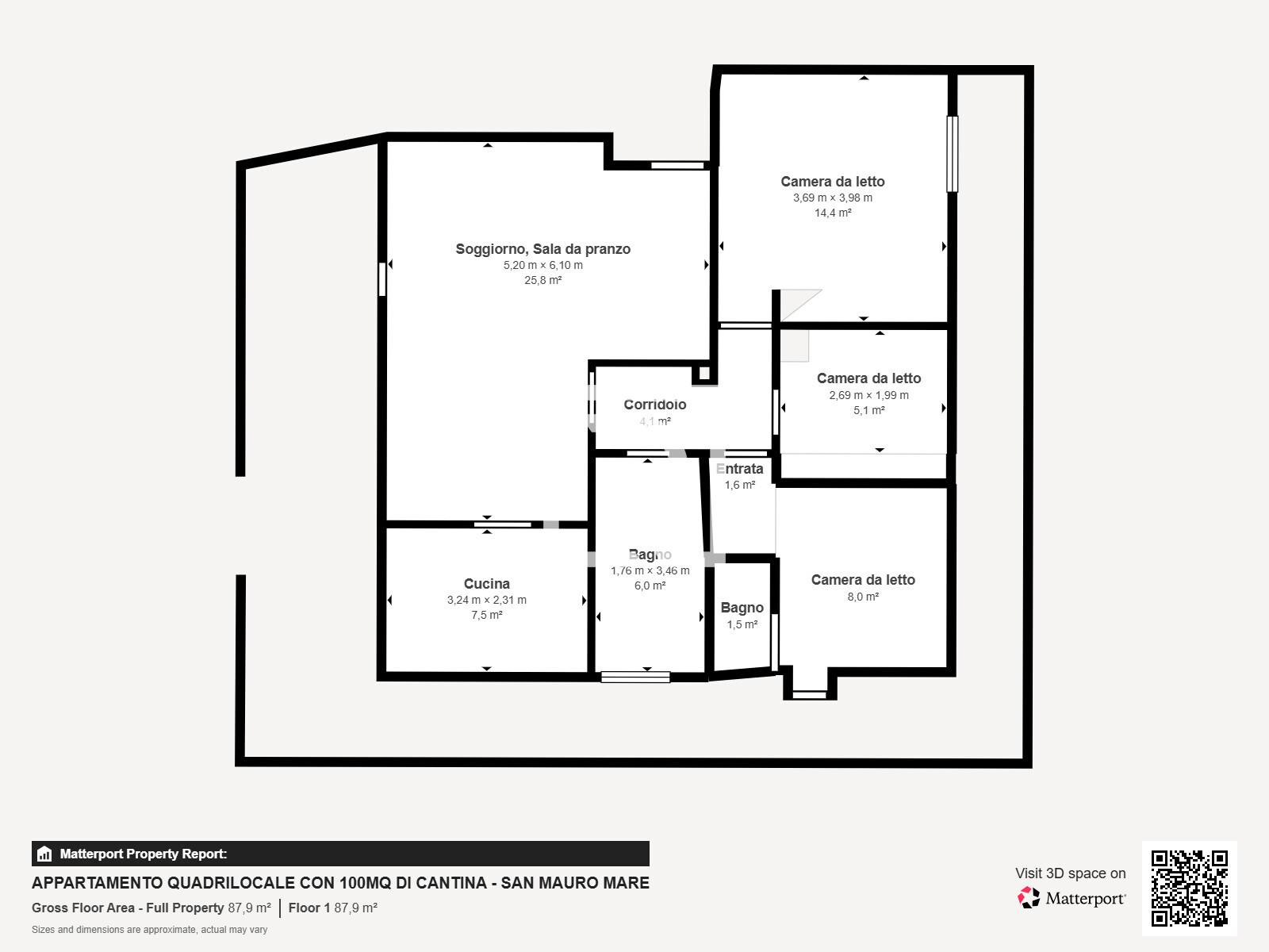 APPARTAMENTO QUADRILOCALE CON 100MQ DI C - Floor 1