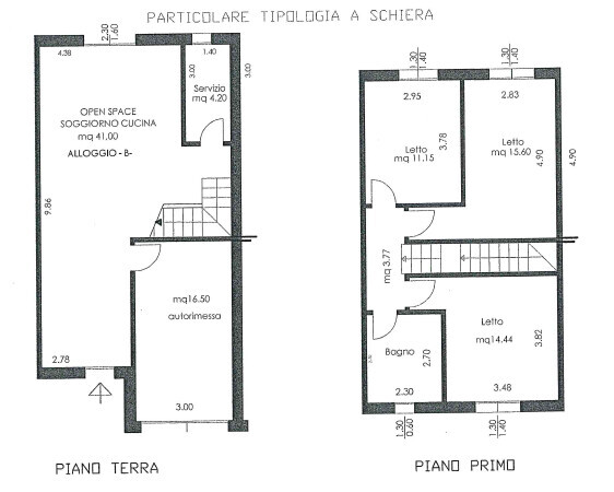 planimetria villetta a schiera