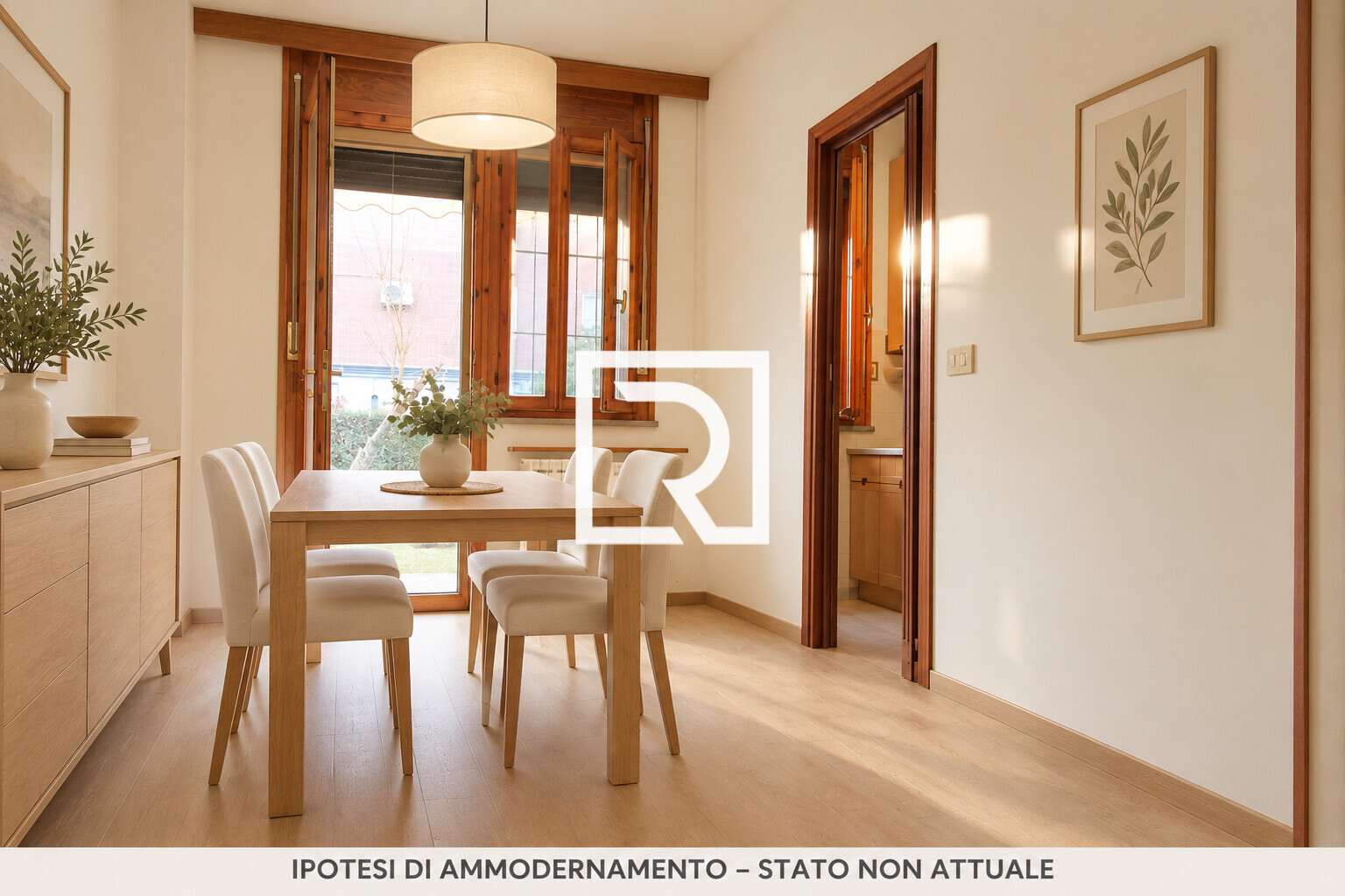 Zona pranzo - ipotesi di ammodernamento - stato non attuale