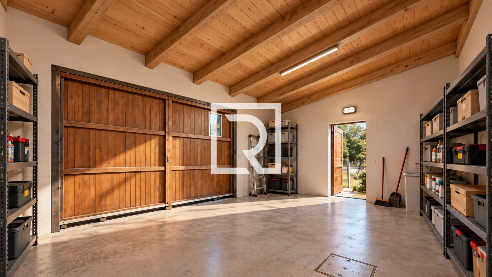 Garage rustico moderno in legno caldo