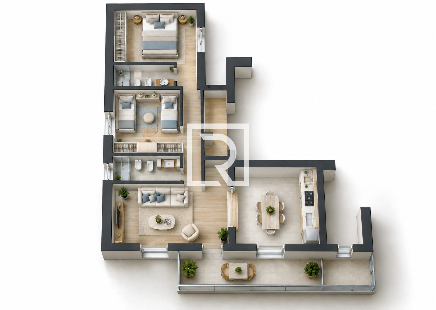 Planimetria con due camere