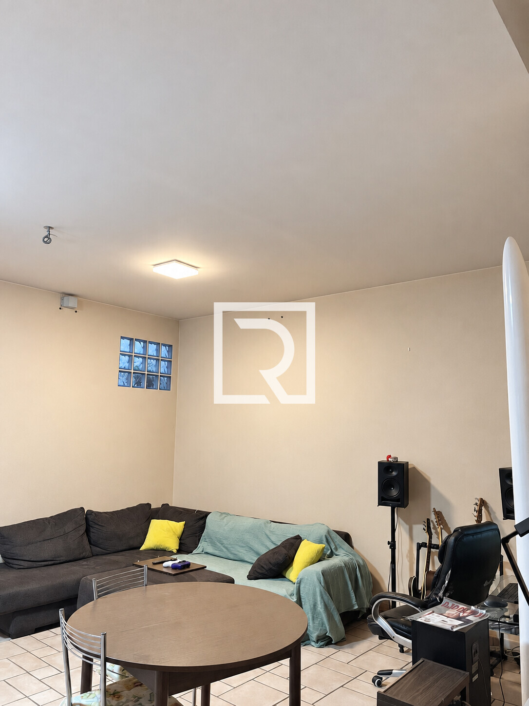 Neutral Living Room with Music Corner