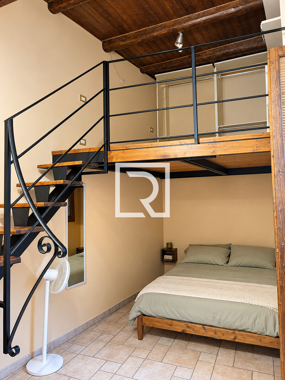 Warm Rustic Loft Bedroom