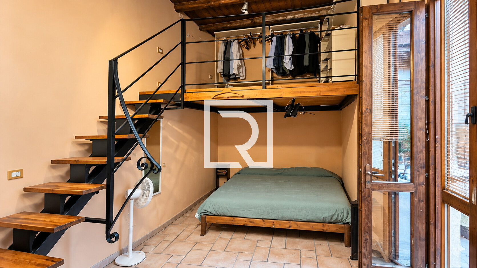 Cozy Industrial Loft Bedroom