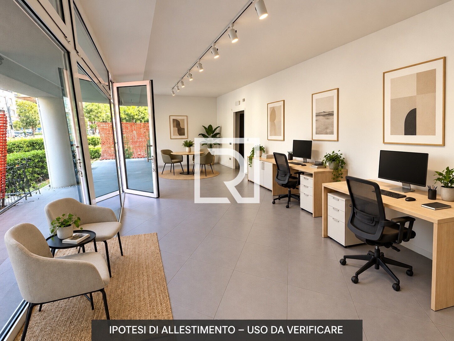 Render ufficio-studio - ipotesi di allestimento - uso da verificare