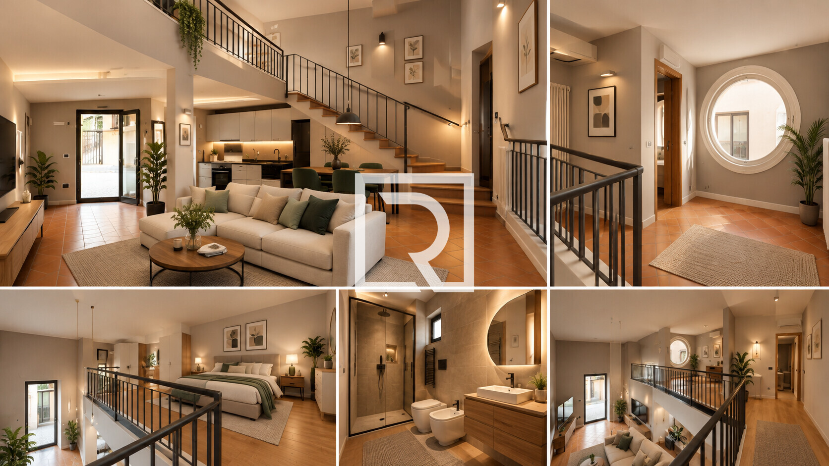 Loft scandinavo italiano in collage_editoriale