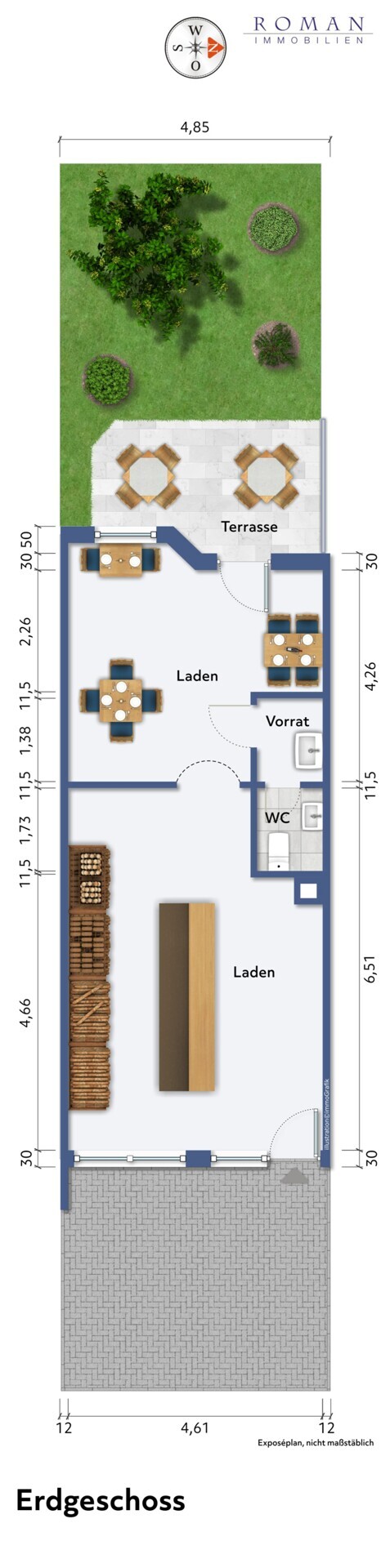 Grundriss mit Möblierungsvorschlag