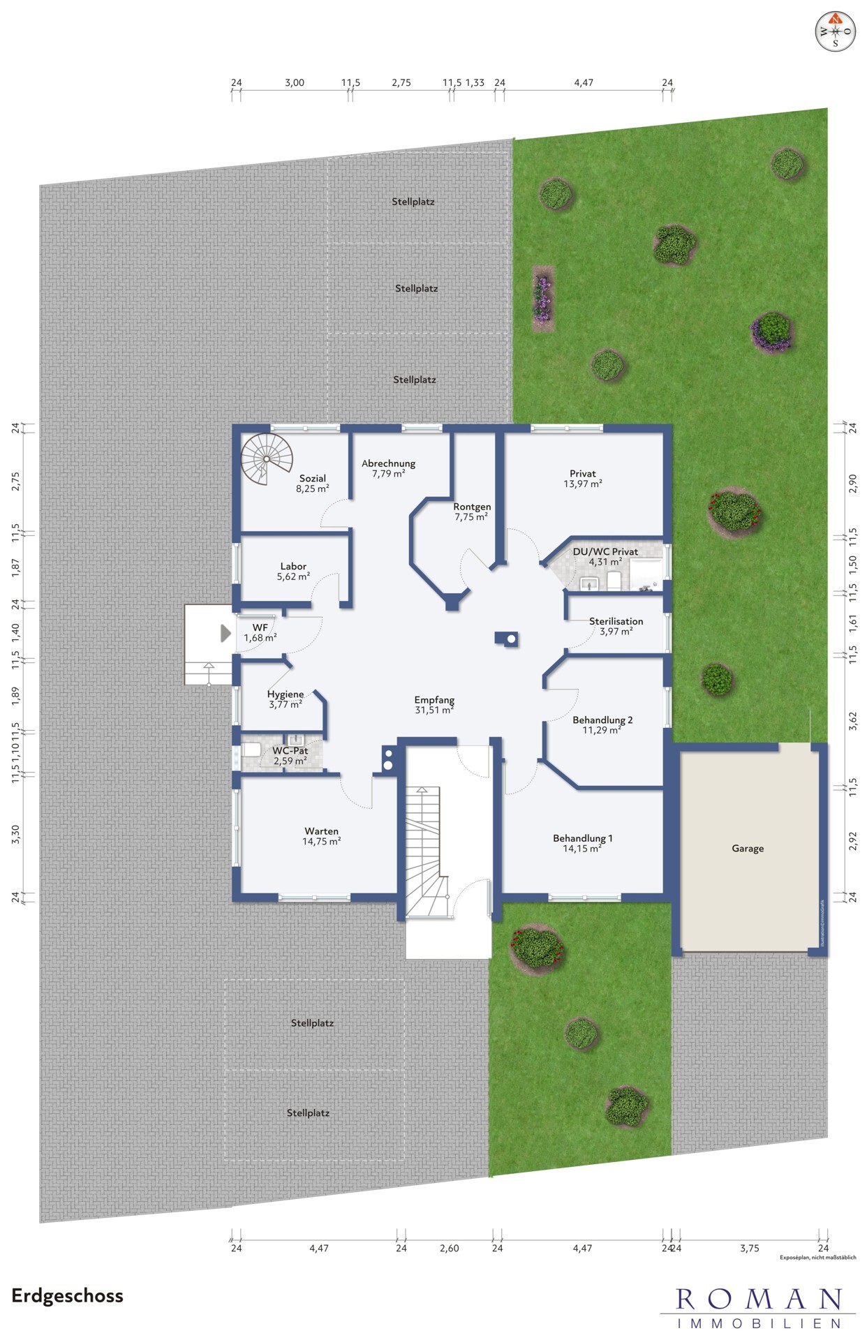 Grundriss Erdgeschoss leer für Ihre Planung