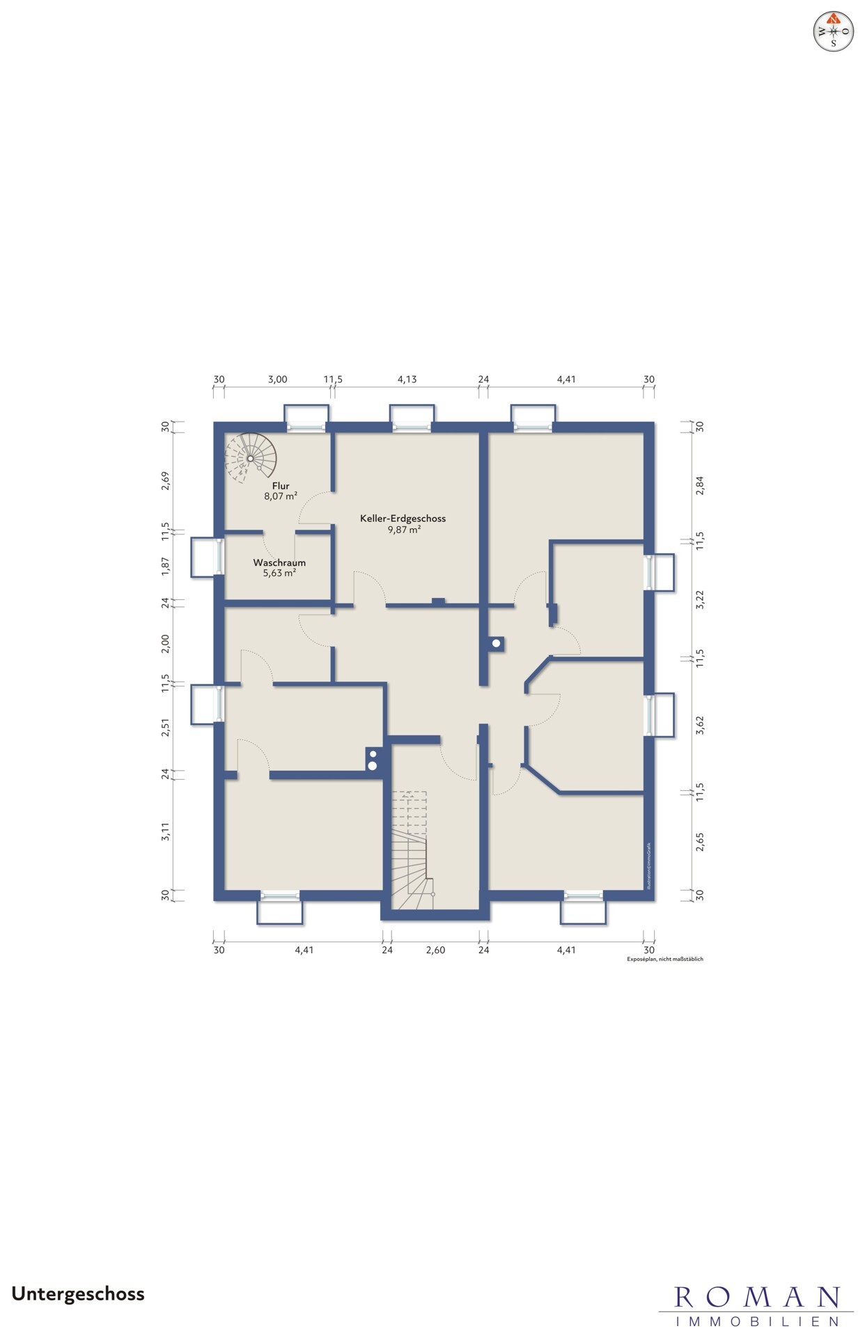 Grundriss Kellergeschoss leer für Ihre Planung