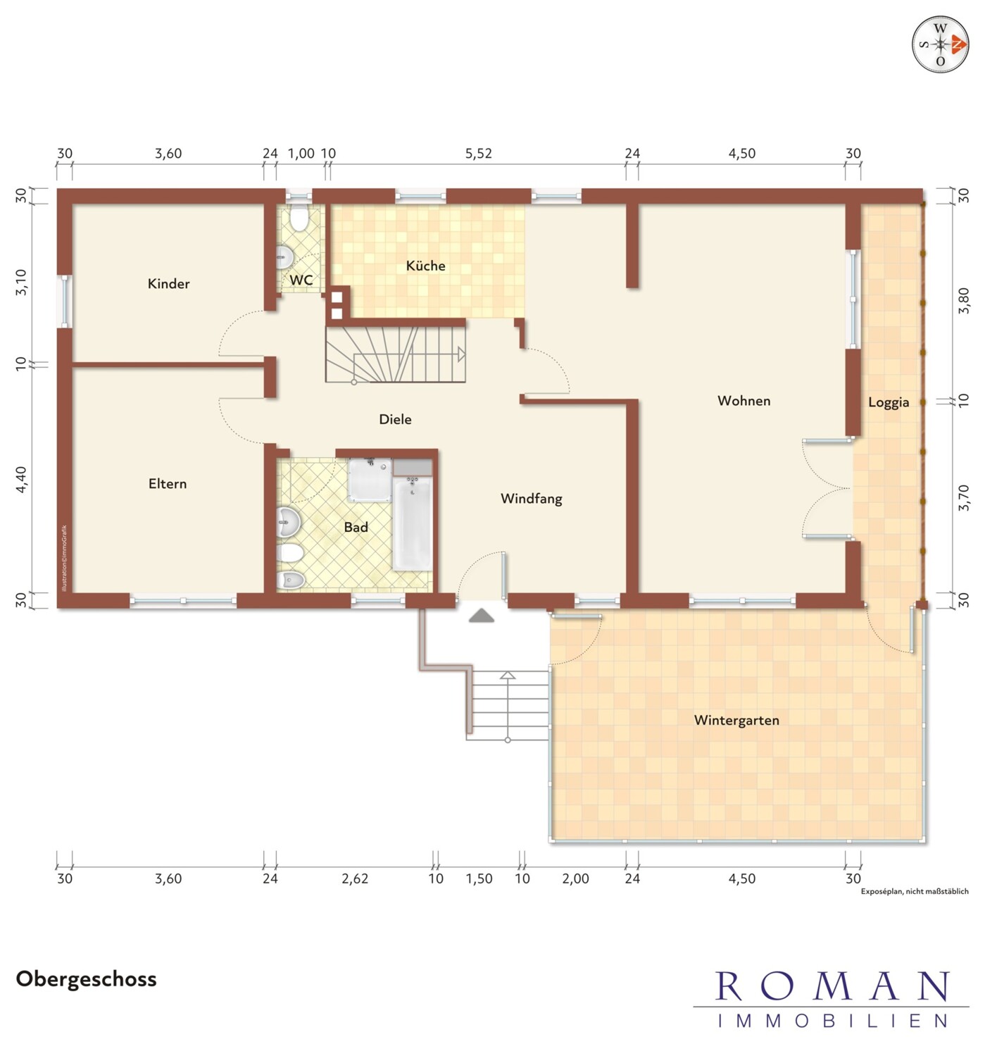 Grundriss Obergeschoss - leer für Ihre Planung