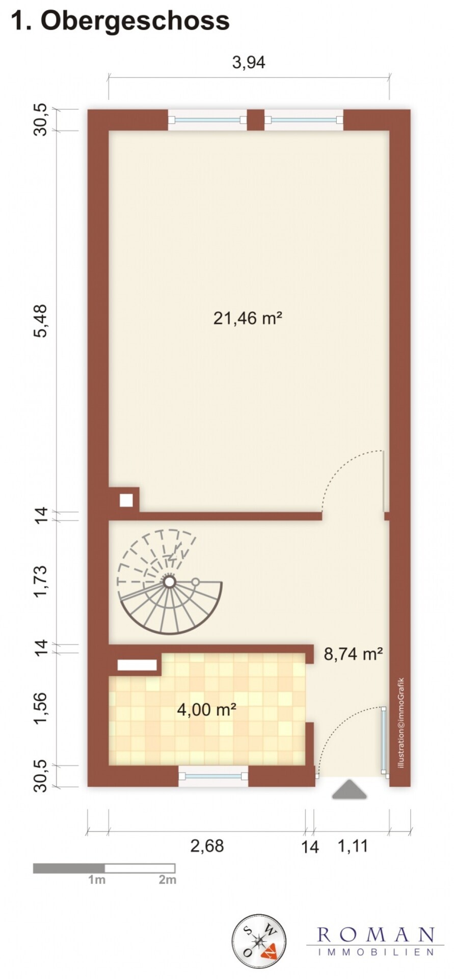 Leerer Grundriss OG für Ihre Planung