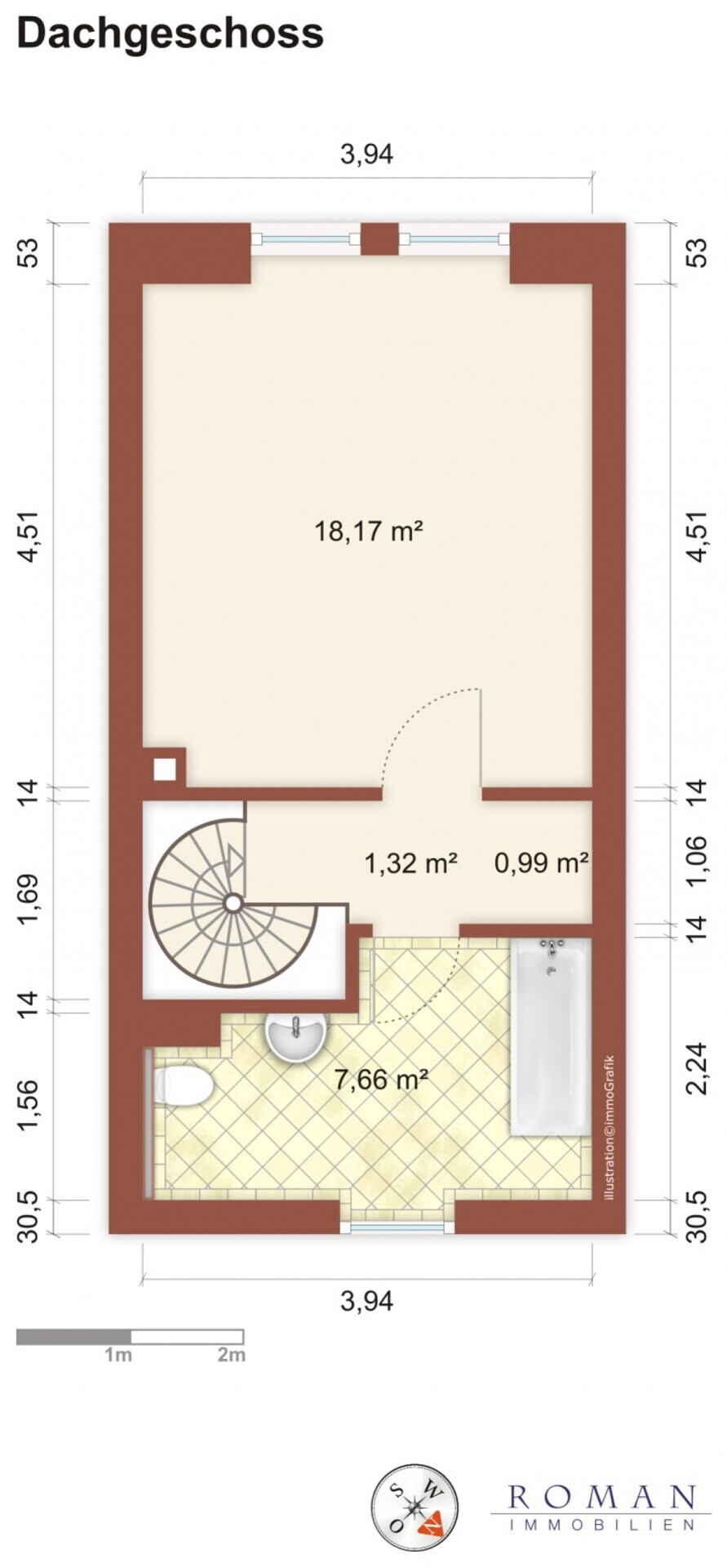 Leerer Grundriss DG für Ihre Planung