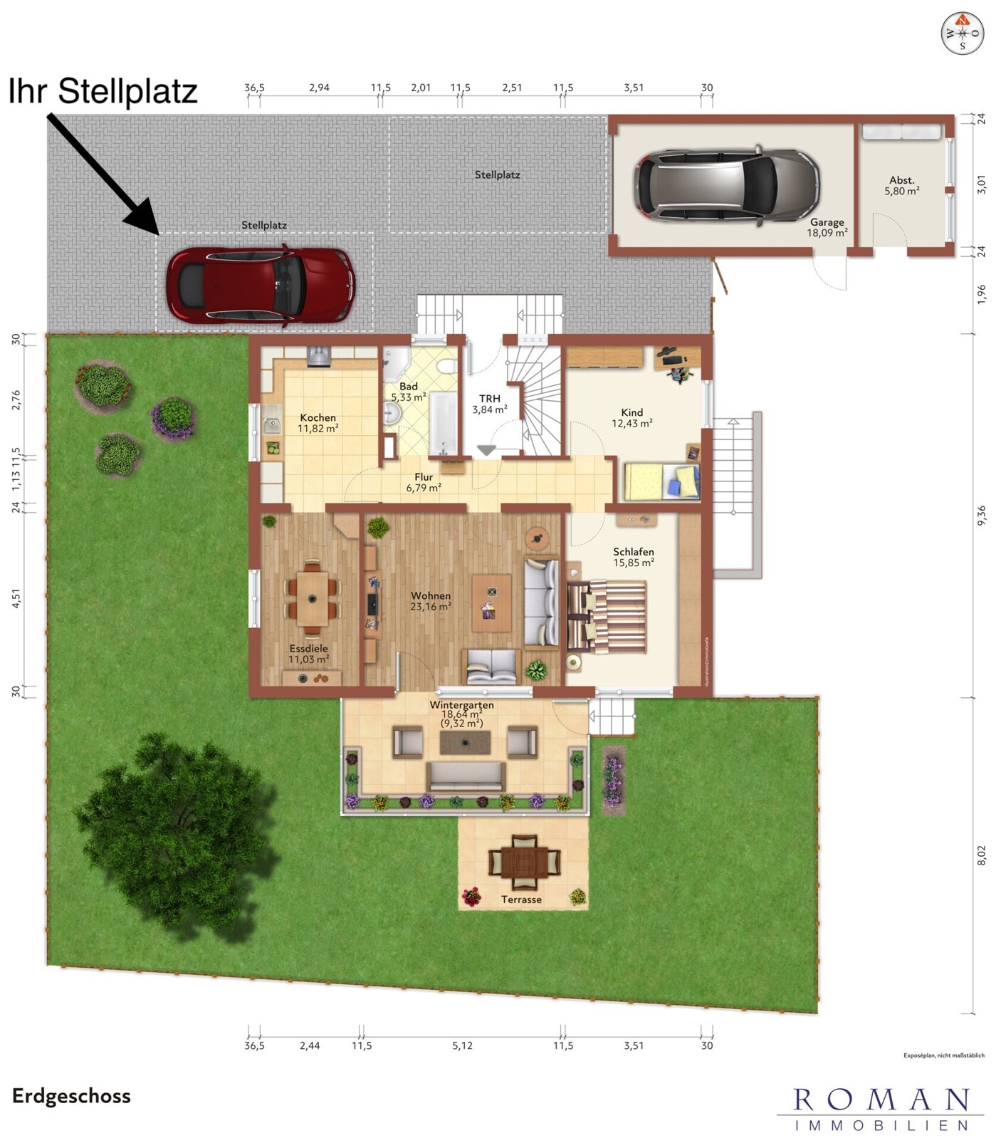 Grundriss mit Möblierungsvorschlag