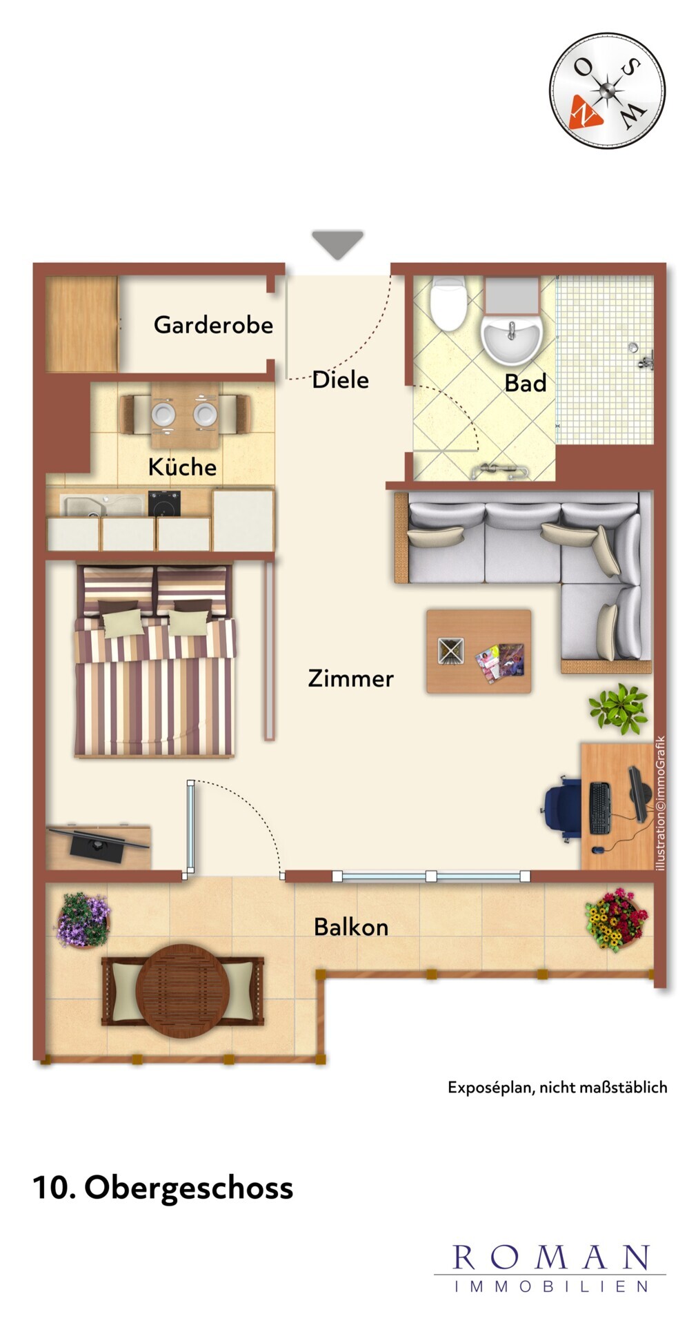 Grundriss mit Möblierungsvorschlag