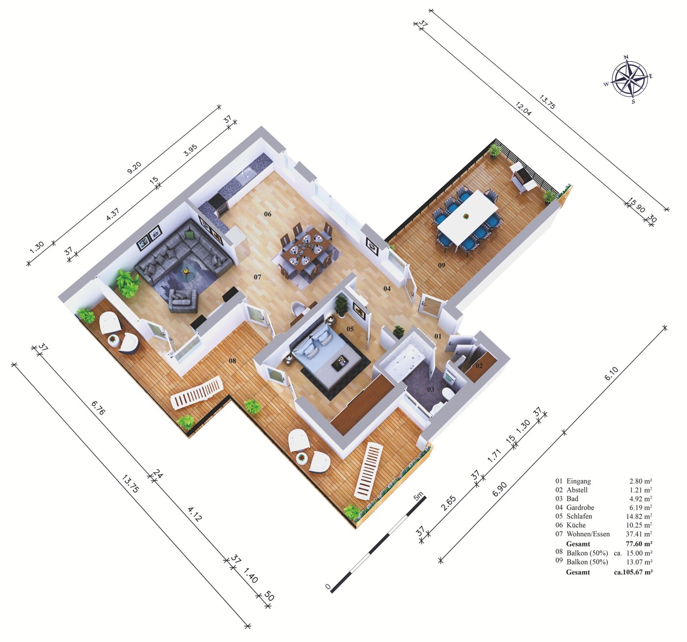 Wohnung A2 Grundriss-1