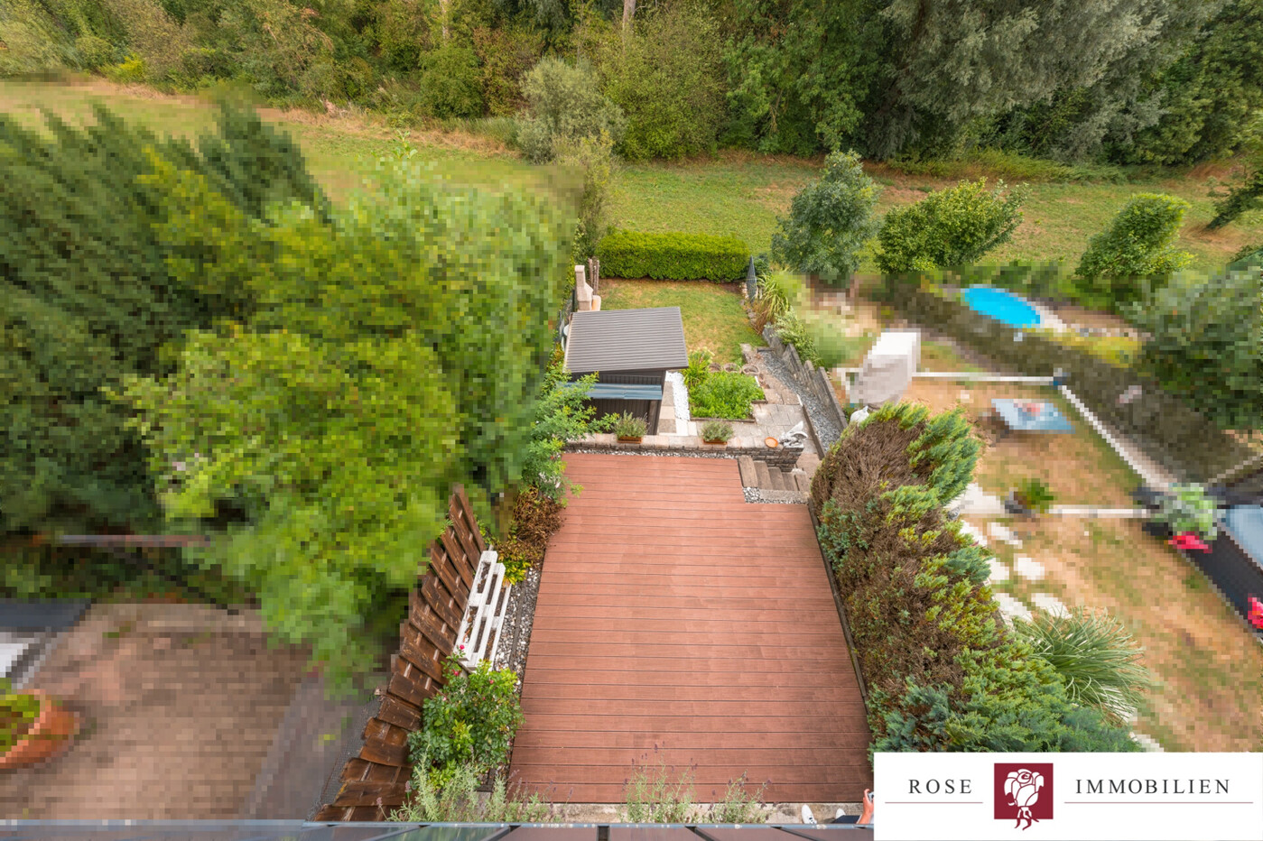 Ausblick Garten und Terrasse
