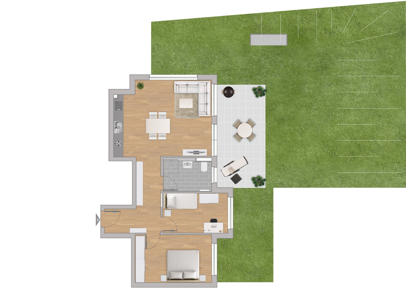 Grundriss WE 2