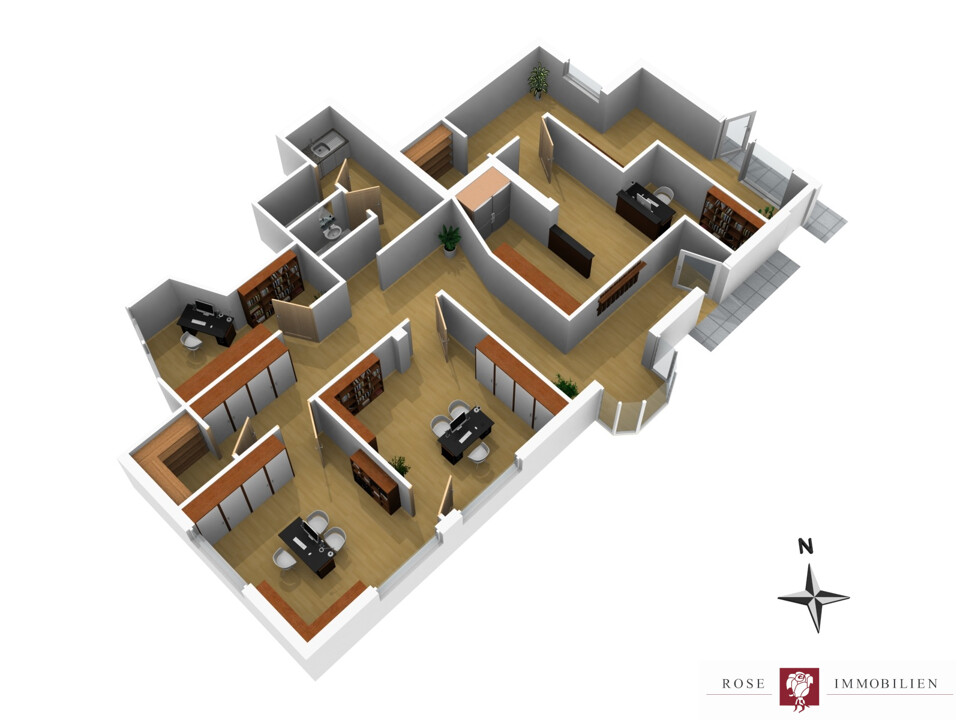 Grundriss Büro (unverbindliche Illustration)