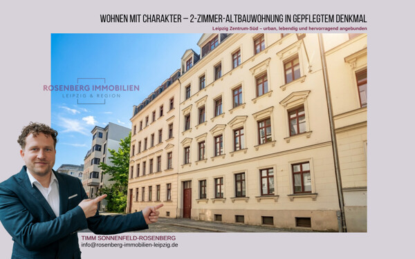 ab Mai 2026 bezugsfrei - Denkmalgeschützte 
2-Zimmer-Wohnung mit Balkon in Leipzig / Zentrum-Süd – von Rosenberg Immobilien verkauft
