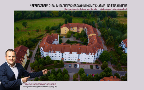 *bezugsfrei* 
Wohnen im Grünen: Charmante 2-Raum-Dachgeschosswohnung mit Einbauküche in Borsdorf