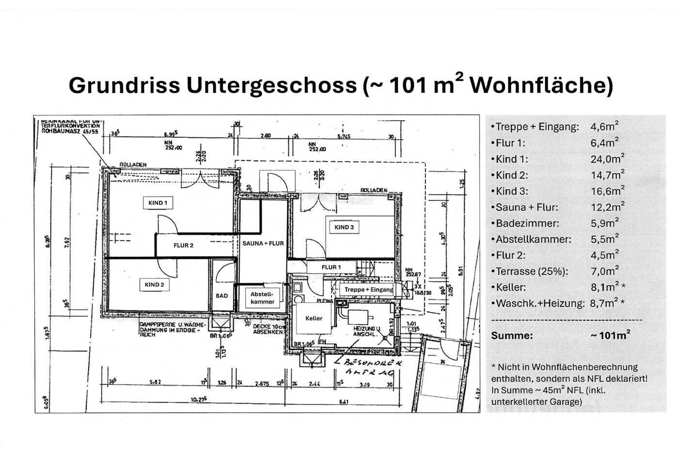 Grundriss Untergeschoss