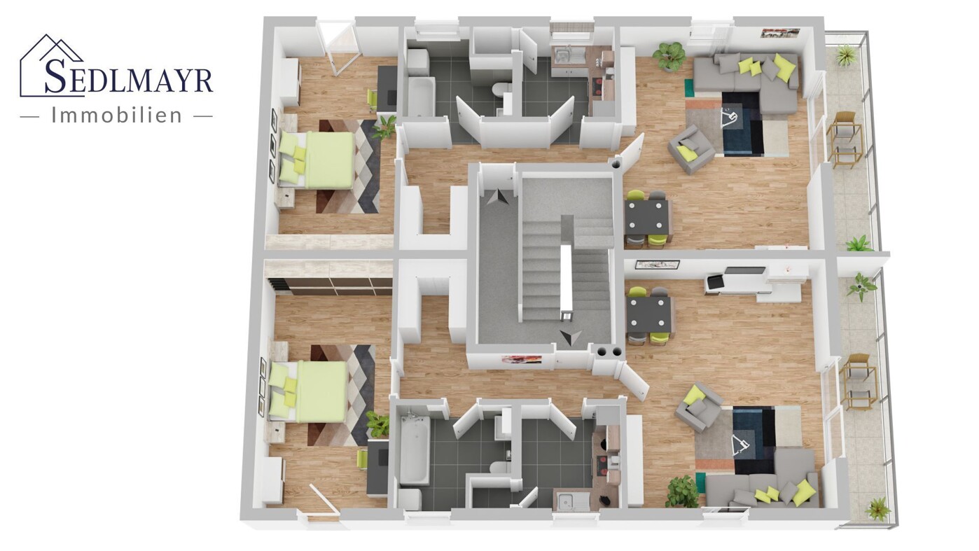 Grundriss OG Wohneinheit 3+4