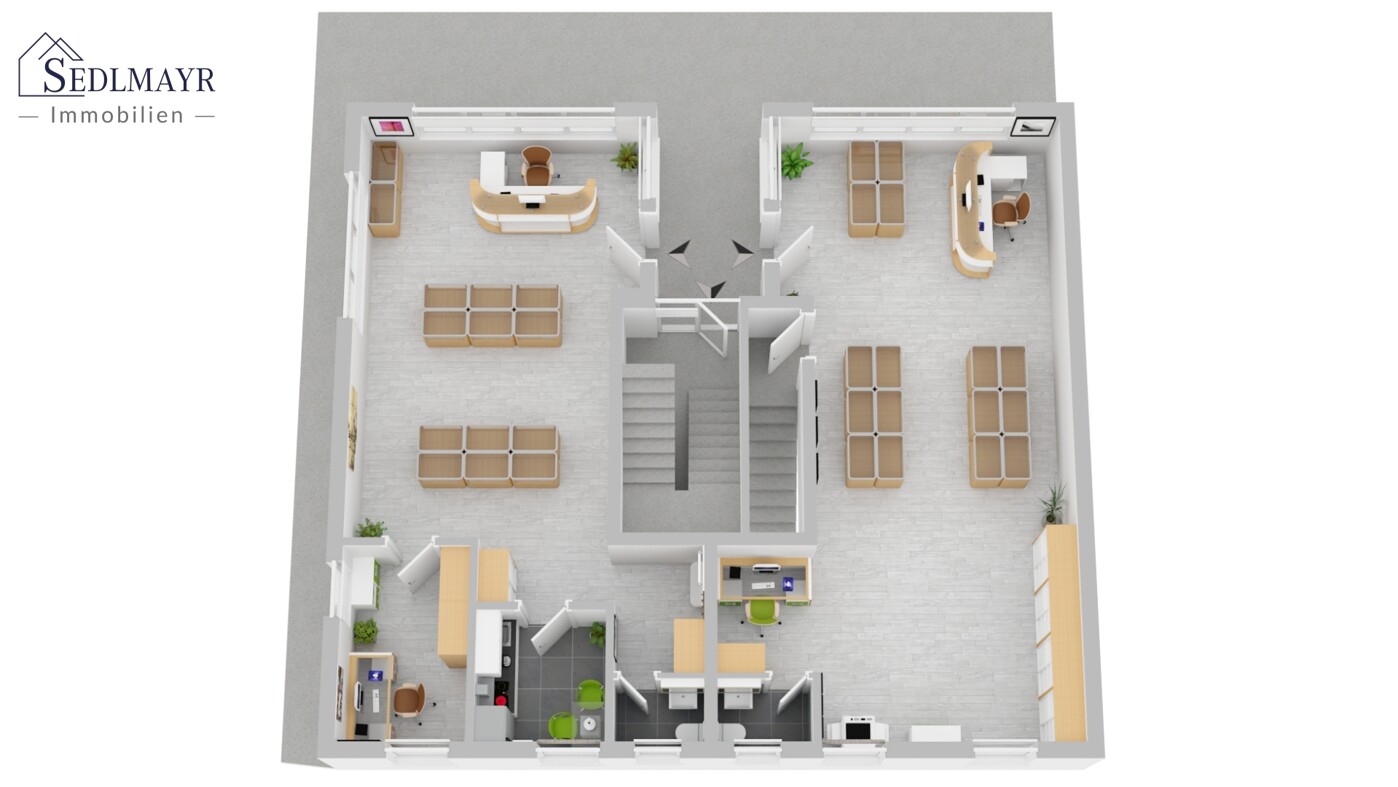 Grundriss Gewerbeeinheit 1+2