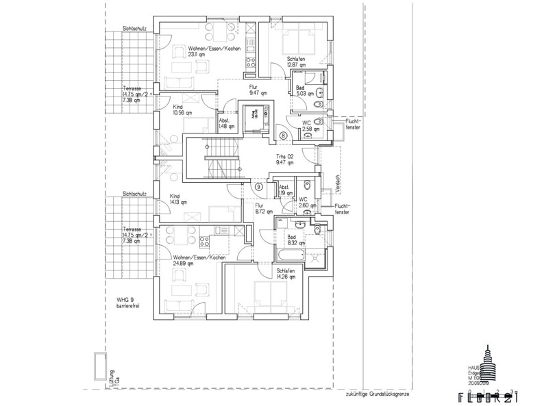 Grundriss_WE8_FFB_mit Maßstab+Flächen