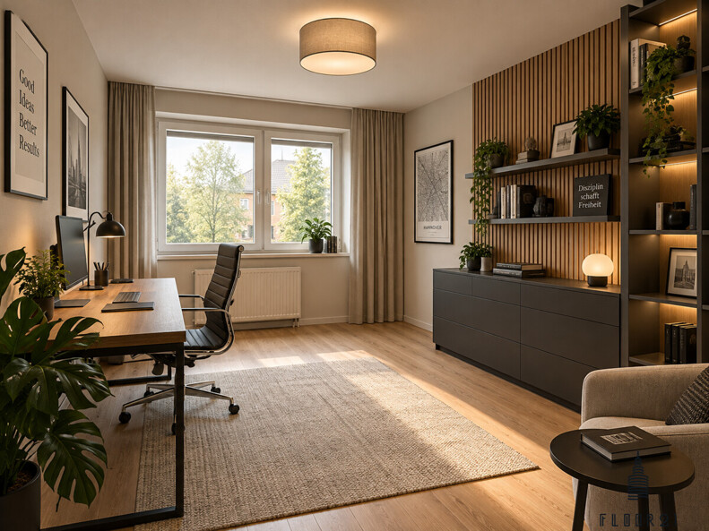 Arbeitszimmer nach Sanierung