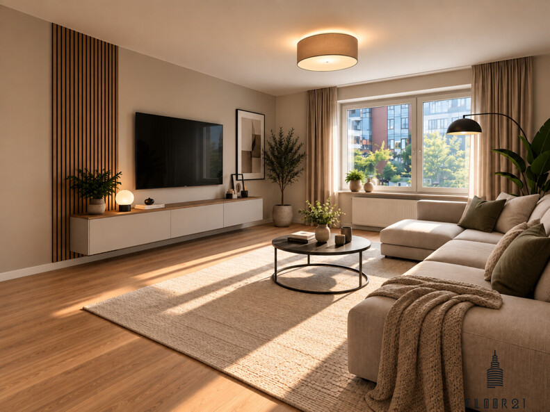 Wohnzimmer nach Sanierung