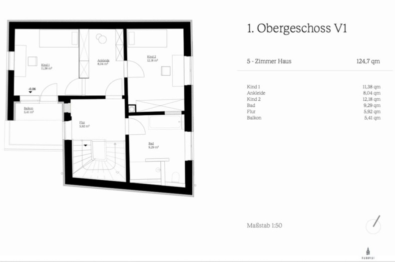 Grundriss 1. Obergeschoss V1