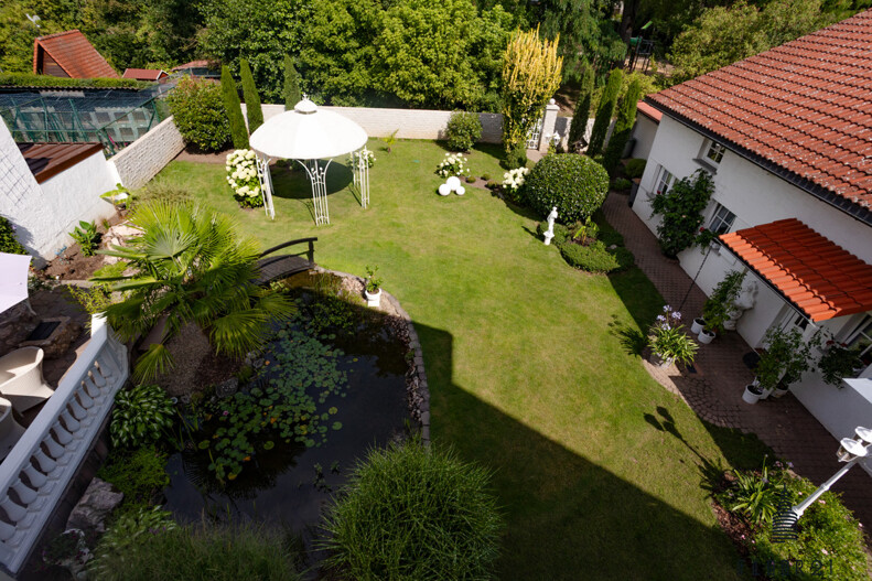 Balkonblick in den Garten