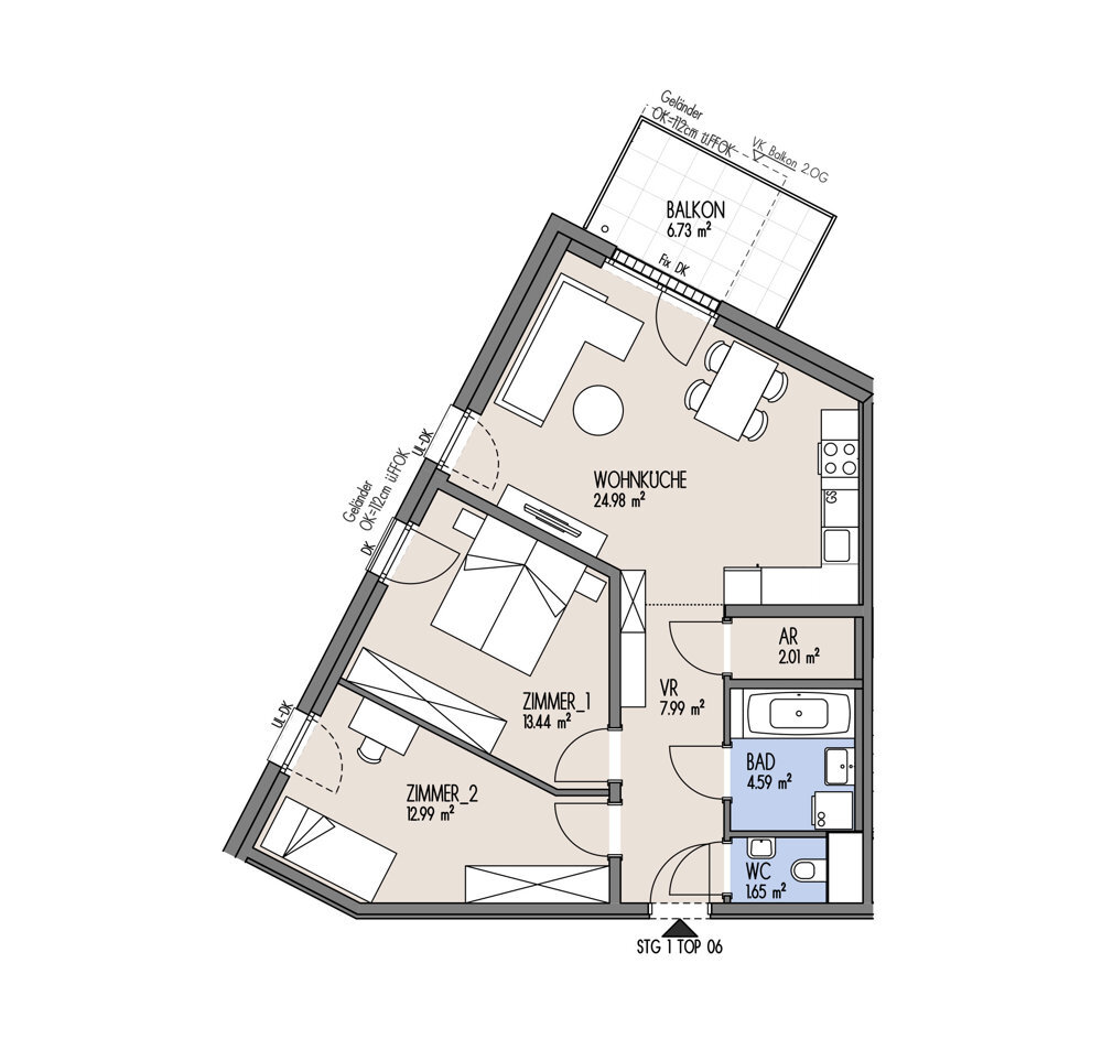 NordGlück - 3 Zimmer-Wohnung mit Balkon und Abstellraum - Top 01-006 /  / 1210 Wien / Bild 1