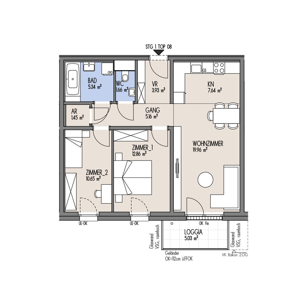 NordGlck - 3-Zimmer Wohnung mit Loggia - Top 01-008 /  / 1210 Wien / Bild 1