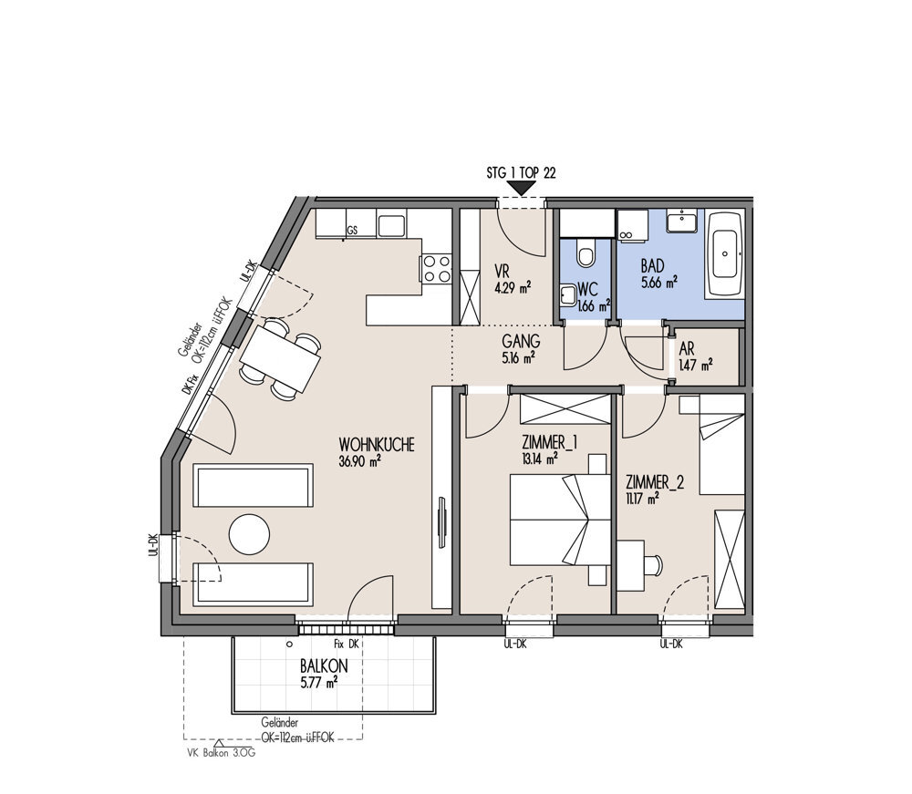 NordGlck - Mehr Raum fr weniger Geld 3 Zimmer ? perfekt geschnitten - Top 01-022 /  / 1210 Wien / Bild 1