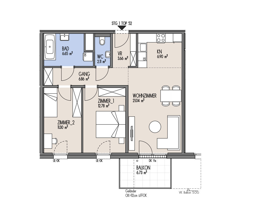 NordGlck - Kompakte 3-Zimmer-Wohnung - Ideal fr den Familienstart -TOP 01-052 /  / 1210 Wien / Bild 1