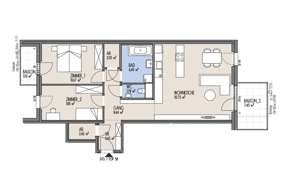 NordGlck - Kompakte 3-Zimmer-Wohnung - Ideal aufgeteilt, zum fairen Preis - TOP 01-058 /  / 1210 Wien / Bild 1