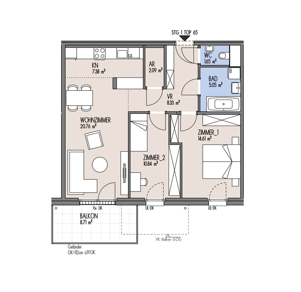 NordGlck - 3-Zimmer Wohnung mit Weitblick - Top 01-065 /  / 1210 Wien / Bild 1