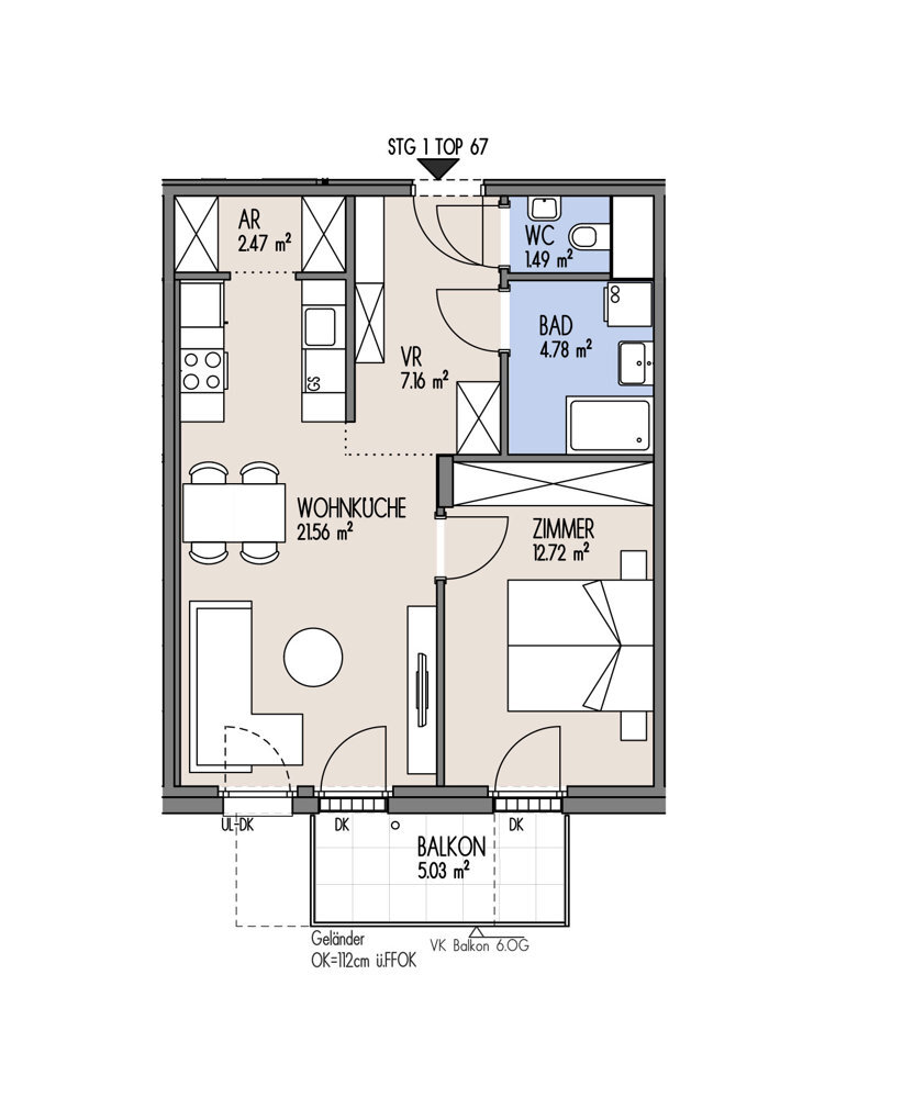 NordGlck - Raumwunder mit Struktur - 2 Zimmer, clever geplant - TOP 01-067 /  / 1210 Wien / Bild 1