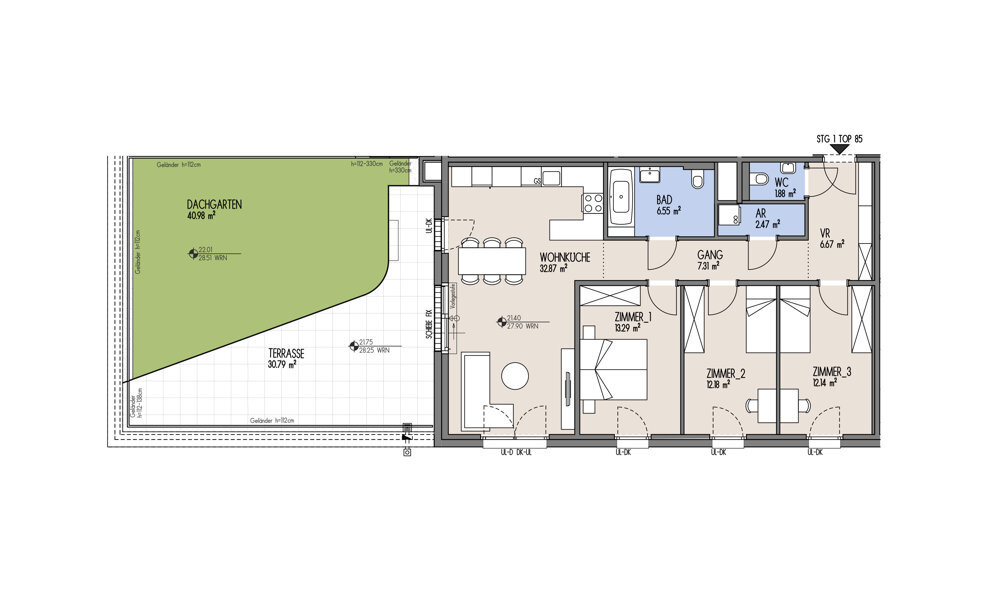 NordGlck - Wohnen ber den Dingen 4 Zimmer, durchdachter Grundriss & privater Dachgarten Ein Zuhause zum Durchatmen - Top 01-085 /  / 1210 Wien / Bild 1