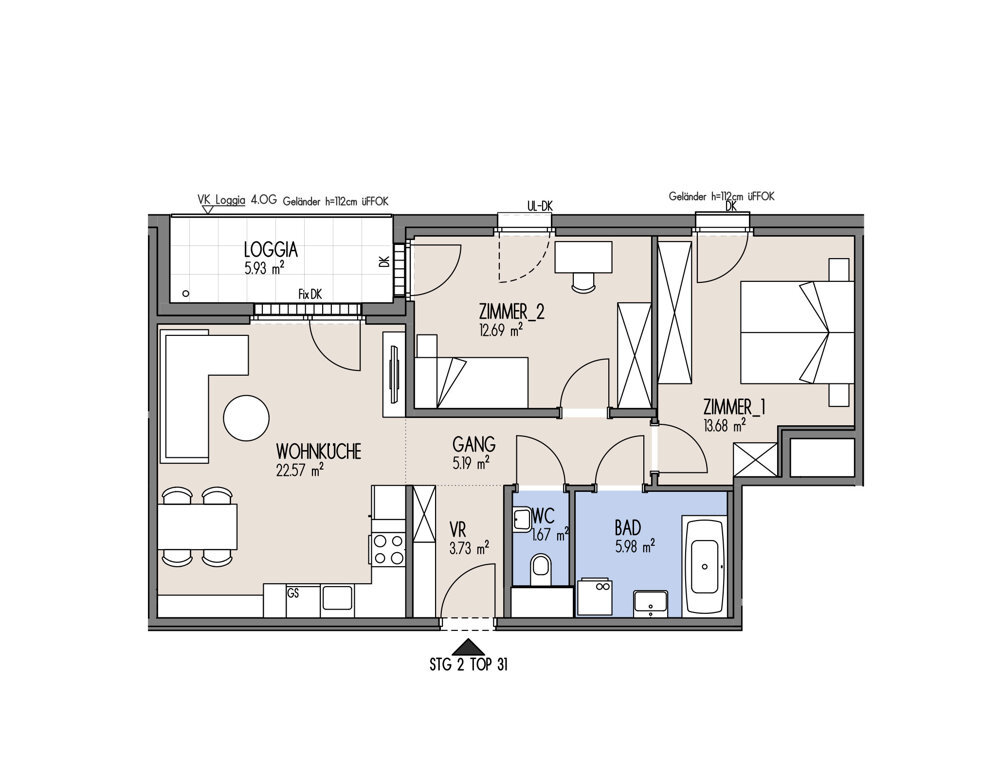 NordGlck - Kompakte 3 Zimmer-Wohnung ideal aufgeteilt, zum fairen Preis - Top 02-031 /  / 1210 Wien / Bild 2