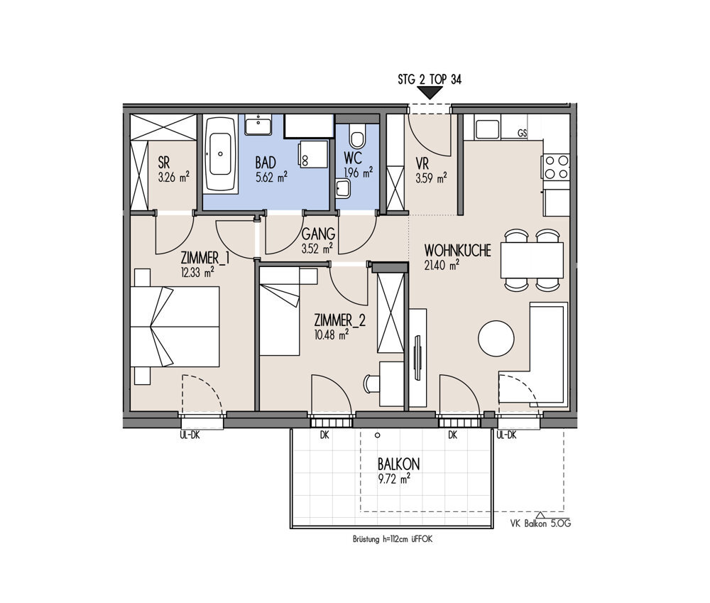 NordGlck - Investieren mit Verstand 3-Zimmer-Wohnung mit guter Raumaufteilung - Top 02-034 /  / 1210 Wien / Bild 2